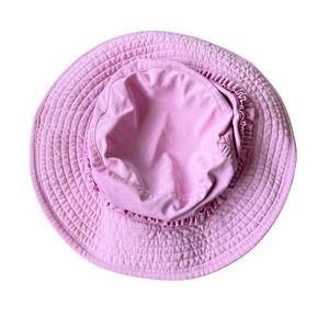 Coolibar Pink Sun Hat Floppy Wide Brim Ruffle Detail UPF‎ 50+ Kids